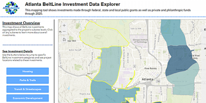 Image showing a preview of the Atlanta Beltline Investment Data Explorer