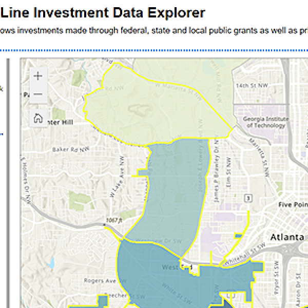 Image showing a preview of the Atlanta Beltline Investment Data Explorer
