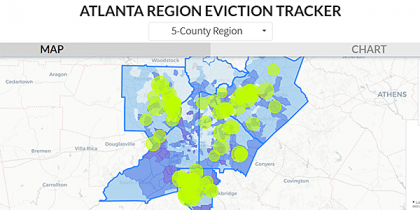 Image showing a preview of the Atlanta Region Eviction Tracker data tool
