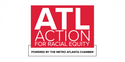 Logo of the ATL Action for Racial Equity powered by the Metro Atlanta Chamber